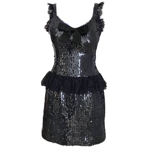 1980s blue sequin dress chanel look alike|cheap chanel styles.